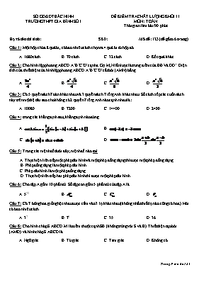 Đề kiểm tra chất lượng khối 11 môn Toán
